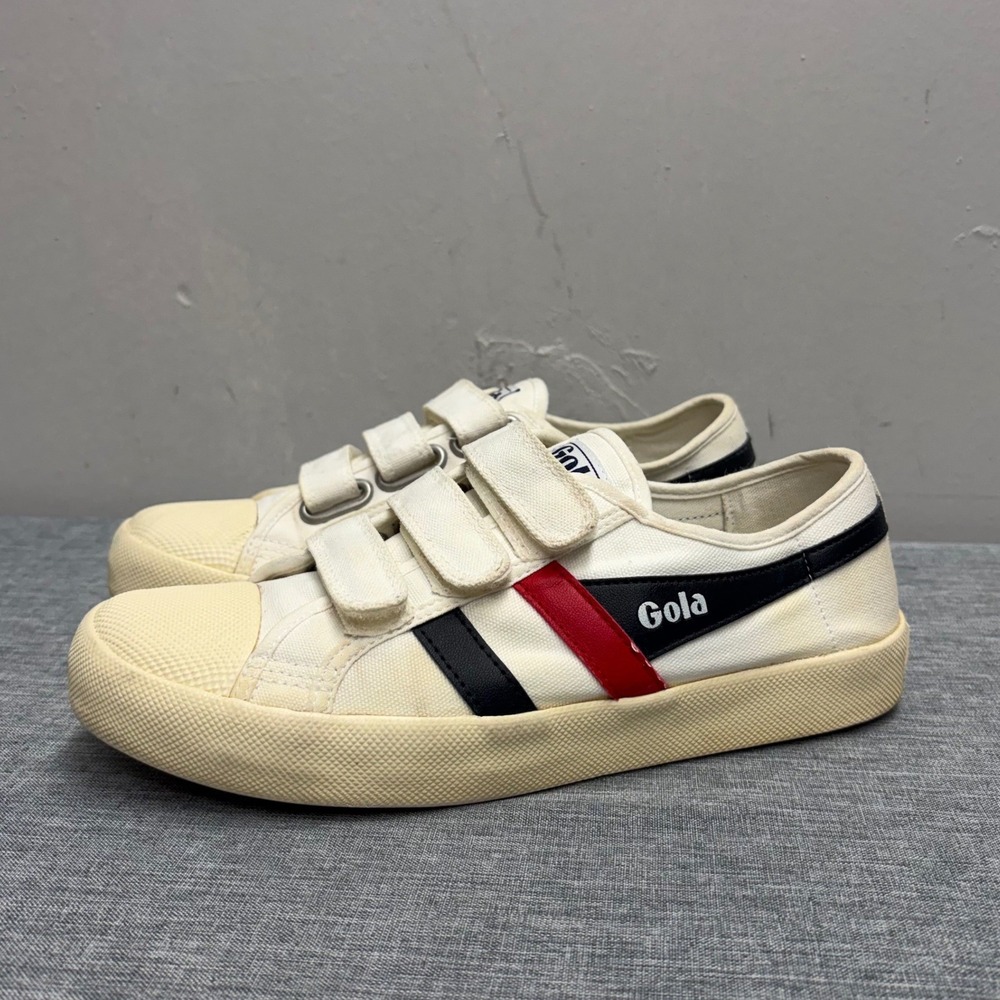 Gola Coaster Strap Shoes Women 7 Off White CLA478 Canvas Triple Strap Sneakers